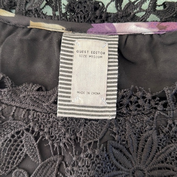 Anthropology Guest Editor Size M Womens Blouse Color Black - Picture 4 of 6